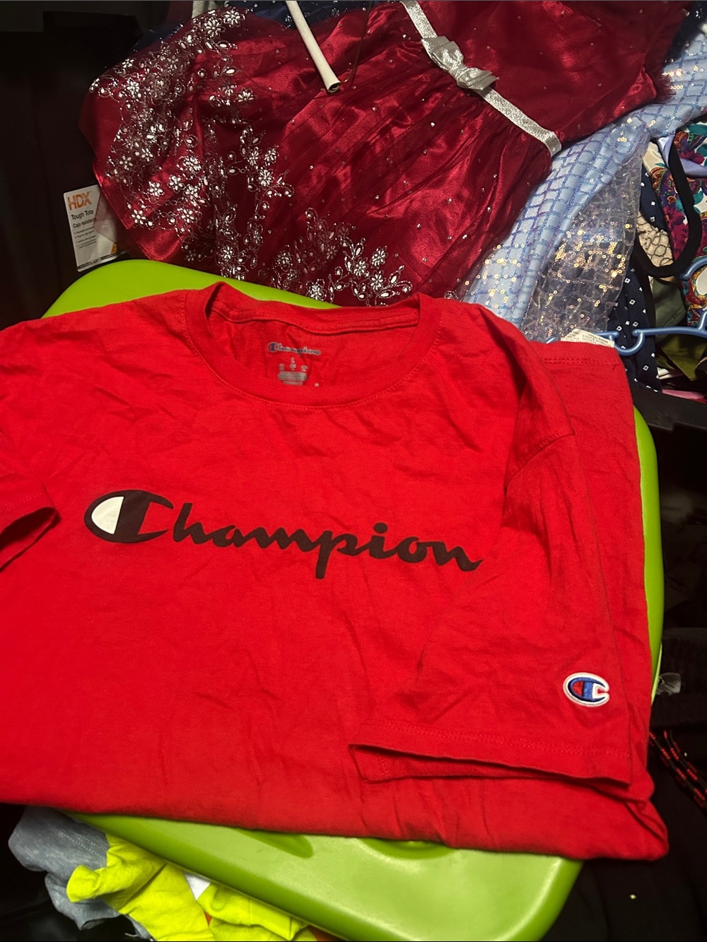 Champion Red Logo Short Sleeve Tee